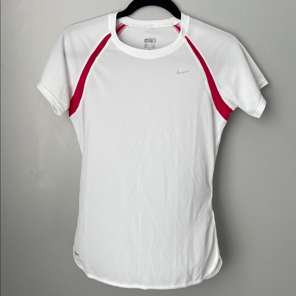 Nike White Tee with Red Accents
